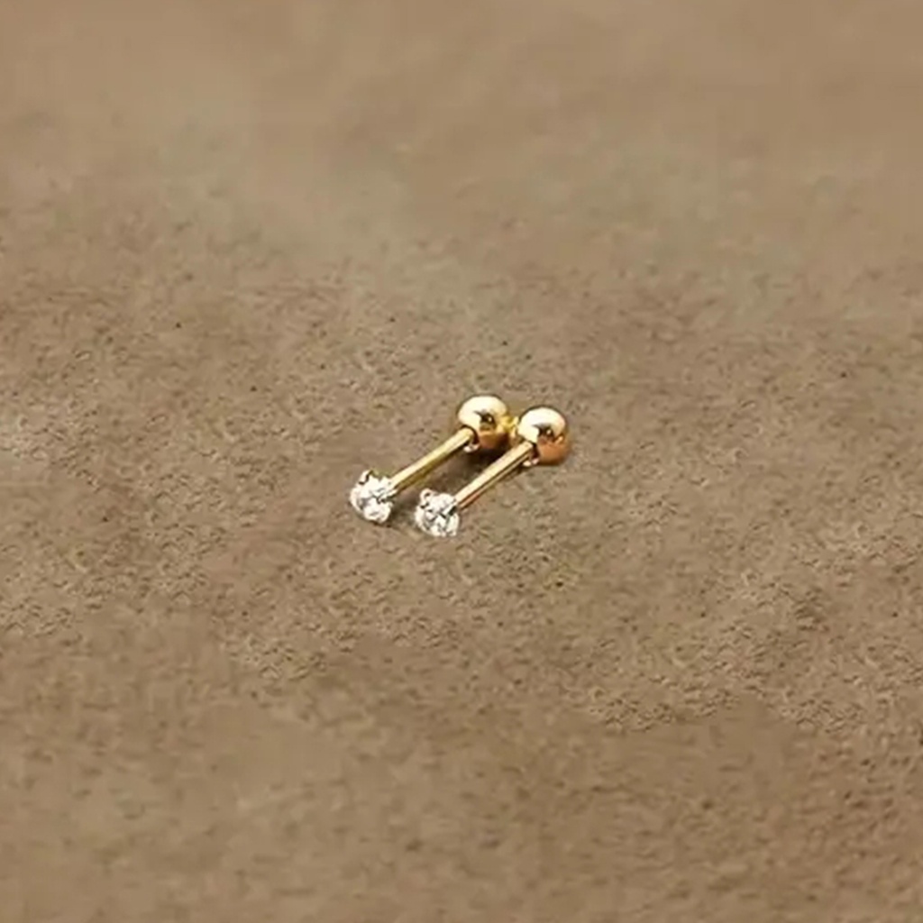 [NH38373517] Aretes de forma redonda en acero inoxidable 304 con recubrimiento PVD y chapado en oro 18k (Oro · Oro)