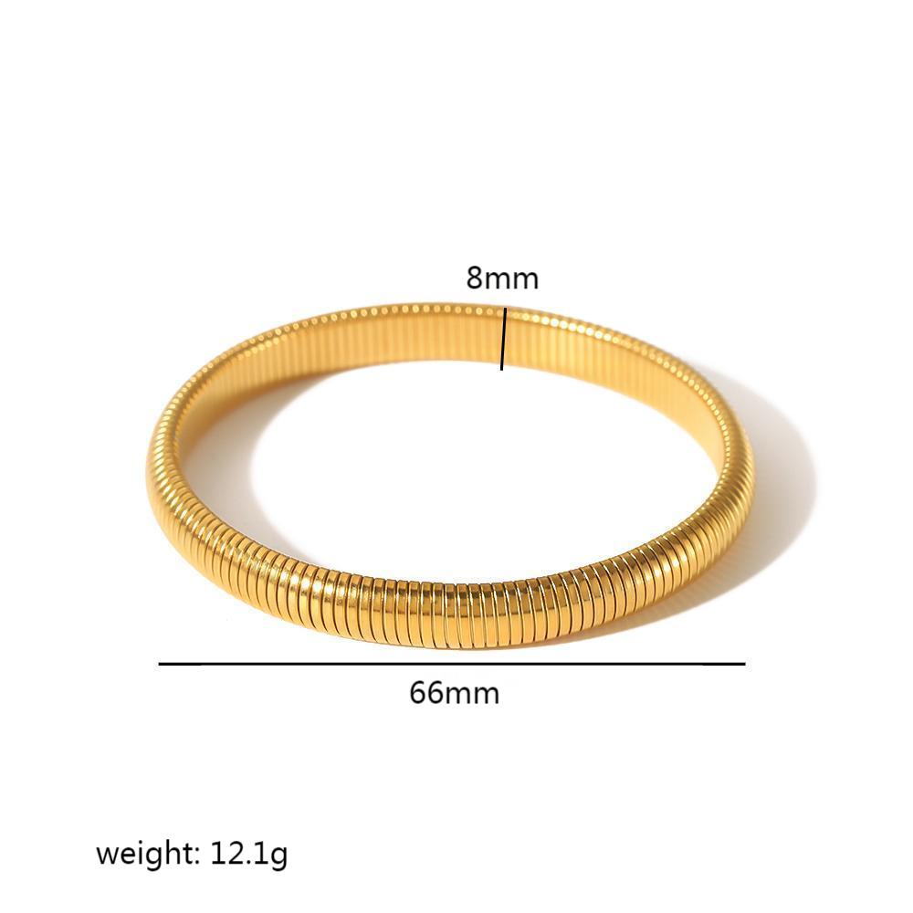 [NH34891280] Pulsera de círculos en acero inoxidable 304 con baño de oro y recubrimiento PVD (Oro)